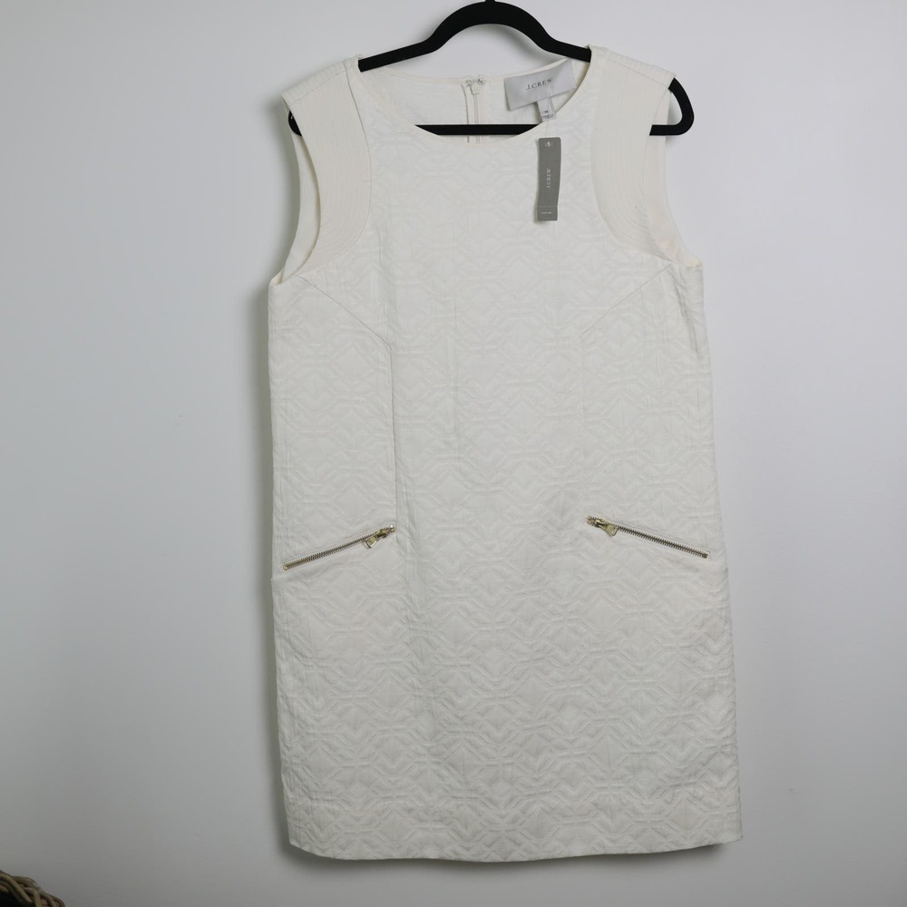 NWT Off White J. Crew Cream Sleeveless Mod Dress